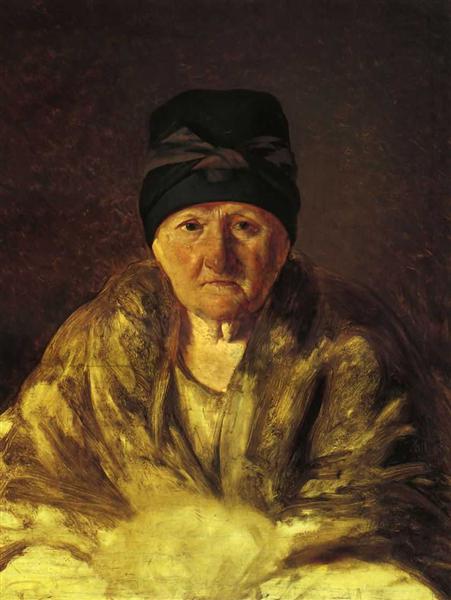 Old Nurse in Shlychkov, 1829 - Алексей Венецианов