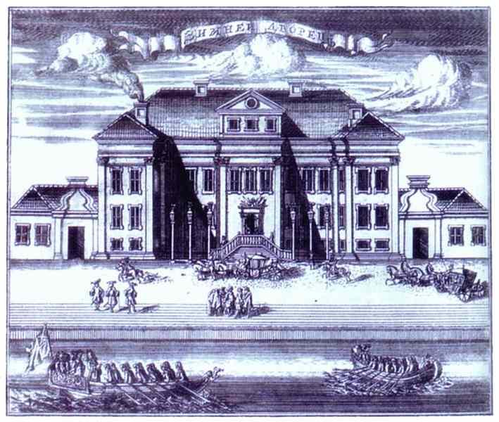 São Petersburgo. Vista do Palácio de Inverno de Pedro I, 1716 - Alexey Zubov