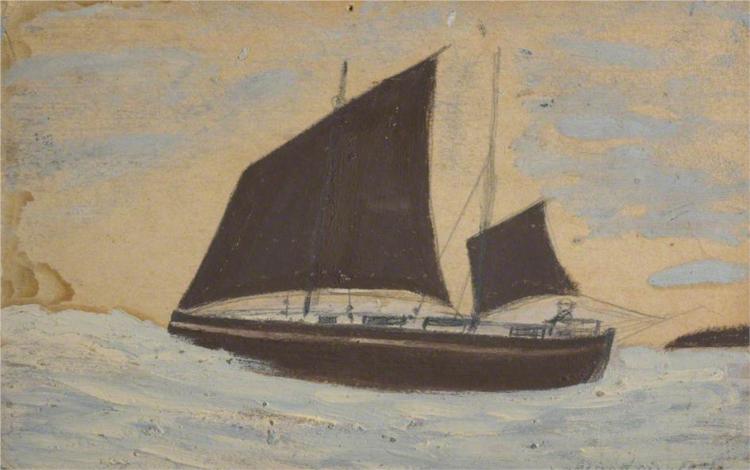 Brown Sailing Boat - Alfred Wallis