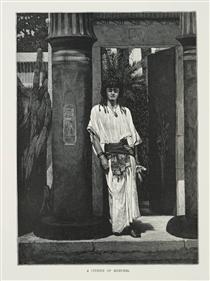 A man dressed in white robes and a thick belt, leaning against a pillar - 勞倫斯·阿爾瑪-塔德瑪