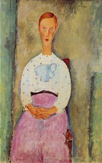 Jeune fille au corsage à pois - Amedeo Modigliani