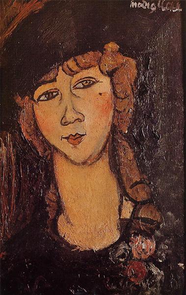Lolotte (Head of a Woman in a Hat), c.1916 - Amedeo Modigliani