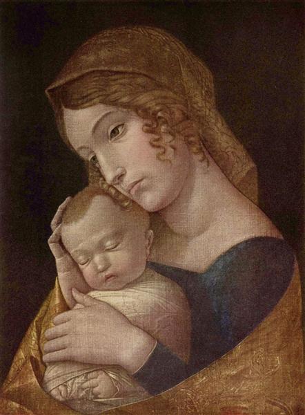 Maria with the sleeping child, 1455 - Андреа Мантенья