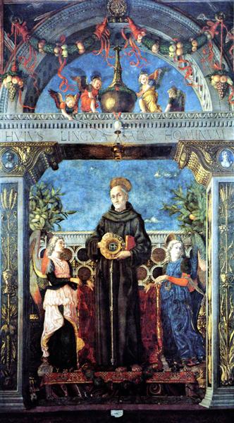 St. Bernardine of Siena with the Angels, 1455 - 1506 - Андреа Мантенья