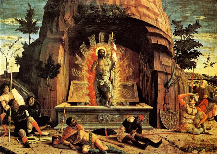 The Resurrection, right hand predella panel from the Altarpiece of St. Zeno of Verona, 1459 - 安德烈亞‧曼特尼亞
