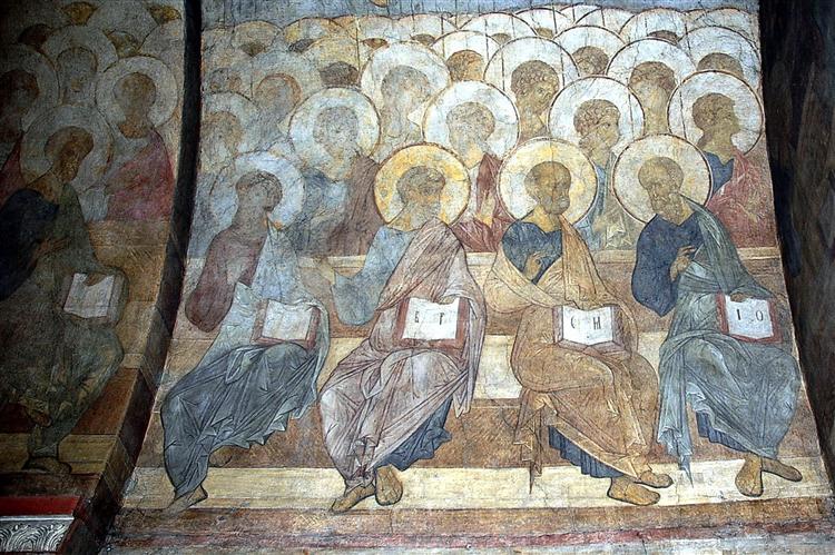 Страшный суд: Ангелы и апостолы, 1408 - Андрей Рублёв