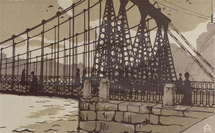 Chain Bridge in St. Petersburg, 1903 - Anna Ostroumova-Lebedeva
