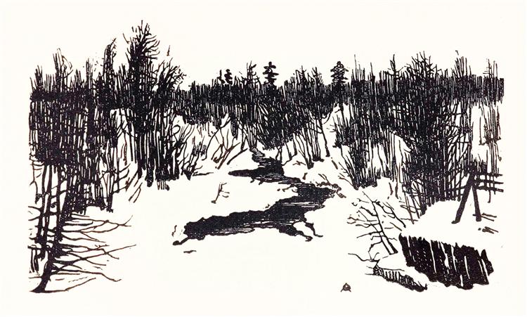 Spring. Snow., 1902 - Anna Ostroumova-Lebedeva