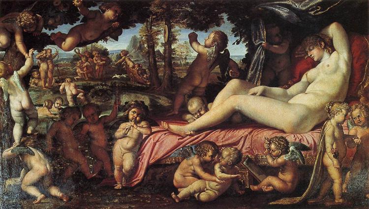 Vénus endormie avec des amours, c.1602 - Annibale Carracci