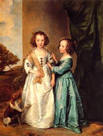 Portrait of Philadelphia and Elisabeth Cary - Anthony van Dyck