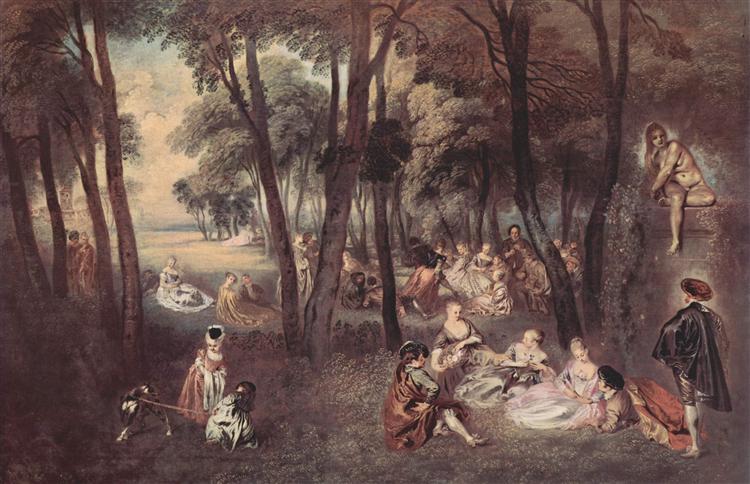 Entertainment countryside, c.1718 - Antoine Watteau