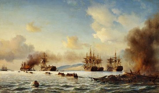 The Battle of Grand Port, 1859 - Anton Melbye