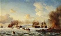 The Battle of Grand Port - Anton Melbye
