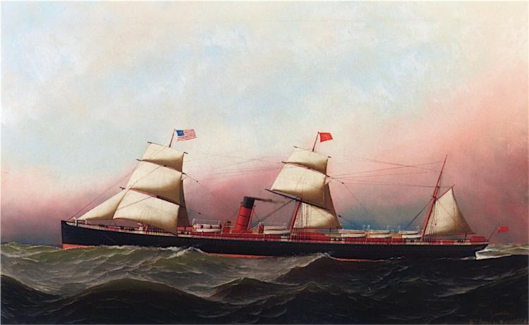 The R.M.S. Gallia of the Cunard Line at Sea - Antonio Jacobsen