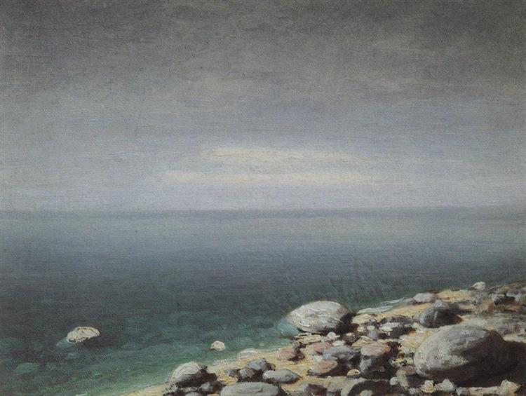The limpid water. Gloomy day. Crimea, c.1908 - Arkhyp Kuindzhi