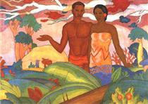 Hawaiian Boy and Girl - Arman Manookian