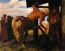 Centaur at the Village Blacksmith's Shop - Арнольд Бёклин