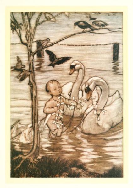 After this the birds said that they would help him no more in his mad enterprise - Arthur Rackham