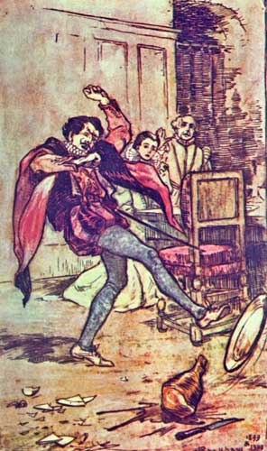 Petruchio, pretending to find Fault with every Dish, threw the Meat about the Floor - Артур Рекем
