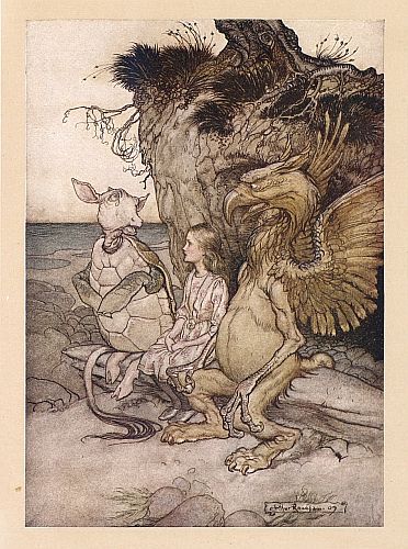 The Mock Turtle drew a long breath and said, 'That's very curious' - Arthur Rackham