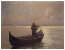 Violinist in a Boat - Arthur Verona