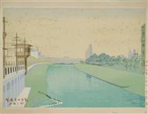 Distant View of Shijo in the Early Morning - Asano Takeji