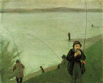 Anglers on the Rhine - Август Маке