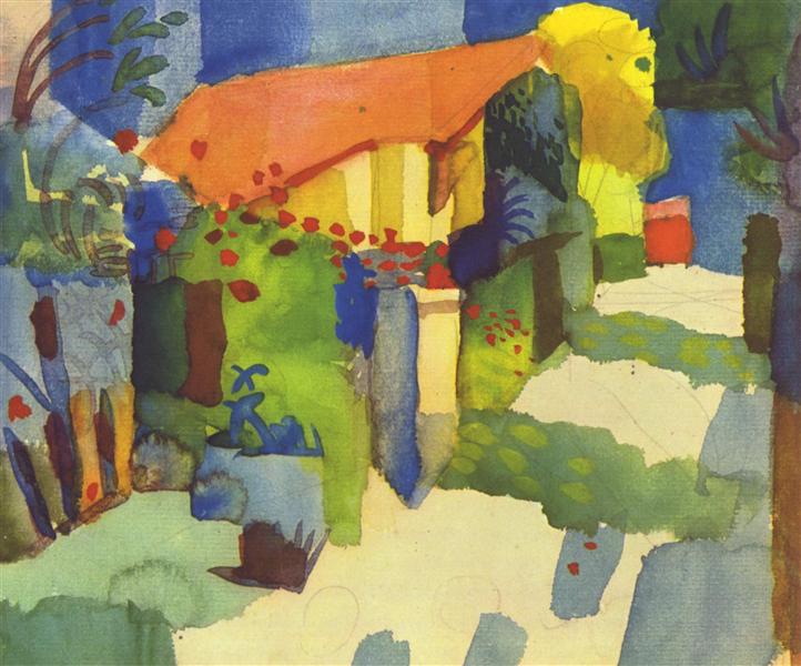 House in the garden, 1914 - Август Маке