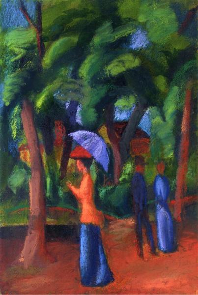 Walking in the Park, 1914 - Август Маке