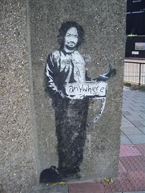 Hitchhiker to Anywhere Archway - Banksy