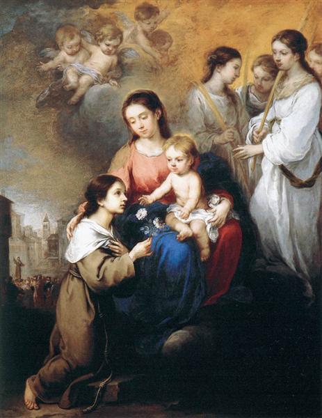 The Virgin and Child with St. Rosalina, 1670 - Бартоломео Естебан Мурільйо