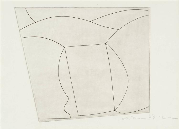 3 forms in a landscape, 1967 - Бен Николсон