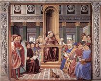 St. Augustine Reading Rhetoric and Philosophy at the School of Rome - Benozzo Gozzoli