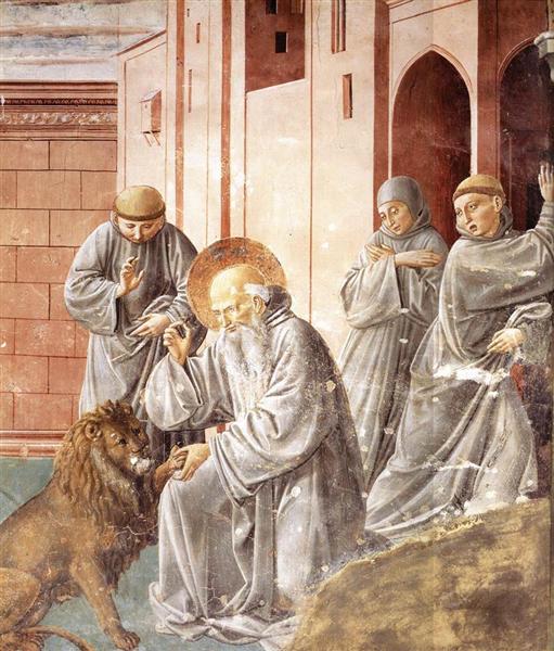 St. Jerome Pulling a Thorn from a Lion's Paw, 1452 - Benozzo Gozzoli