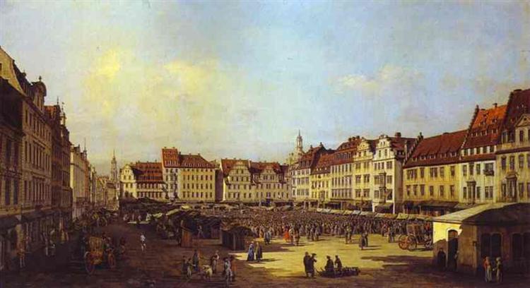 The Old Market Square in Dresden, c.1750 - Бернардо Беллотто