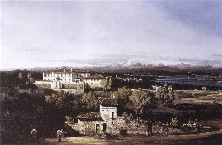 View of the Villa Cagnola at Gazzada neVarese, 1744 - Белотто Бернардо