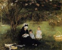 Beneath the Lilac at Maurecourt - Berthe Morisot