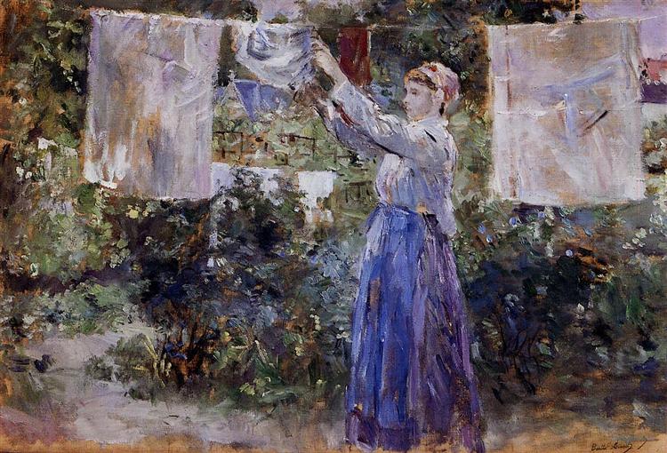 Woman Hanging out the Wash, 1881 - Берта Моризо