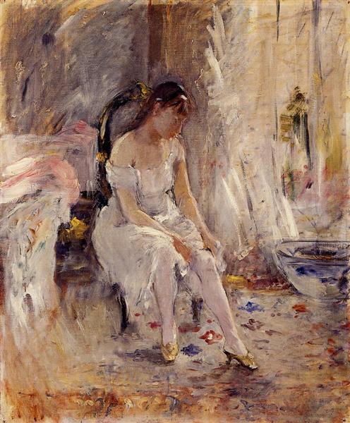 Young Girl Putting on Her Stockings - Berthe Morisot