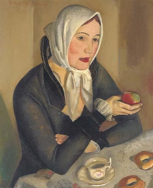 Woman With Apple - Borís Grigóriev
