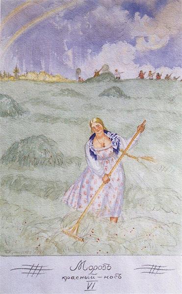 Daria takes away hay, 1921 - Boris Michailowitsch Kustodijew