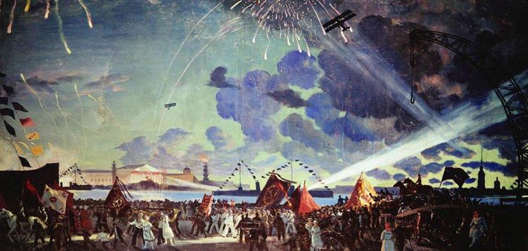 Night celebration on the Neva, 1923 - Boris Michailowitsch Kustodijew