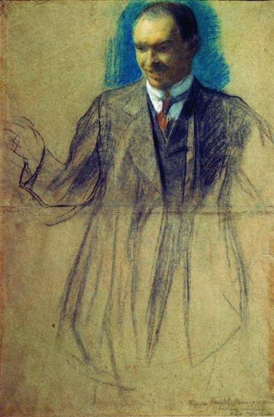 Portrait of K.S. Petrov-Vodkin, 1905 - Borís Kustódiev