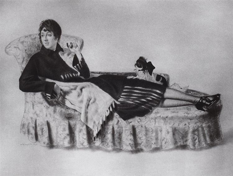 Portrait of Maria Ryazantseva, 1922 - Boris Michailowitsch Kustodijew