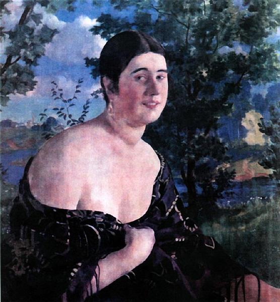 Portrait of O.I. Szymanowskaya, 1920 - Borís Kustódiev