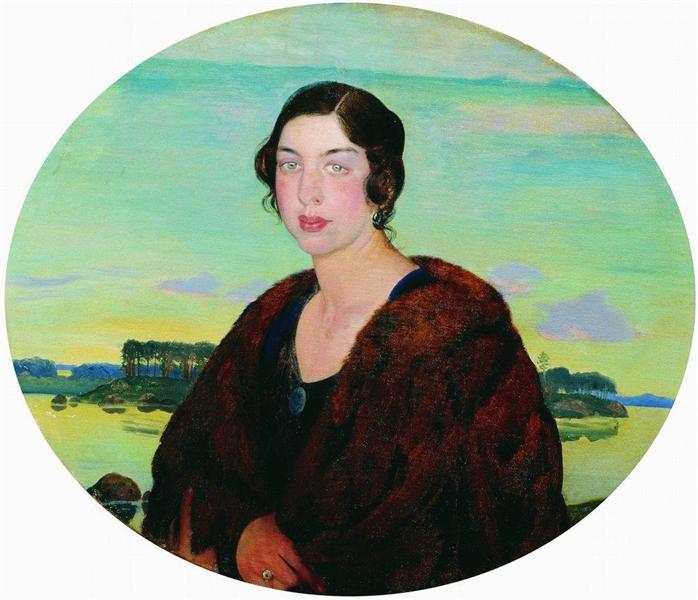 Portrait of pianist Rachel Slonimskaya, 1922 - Борис Кустодієв