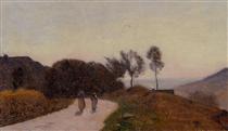 A Road in the Countryside, Near Lake Leman - Jean-Baptiste Camille Corot