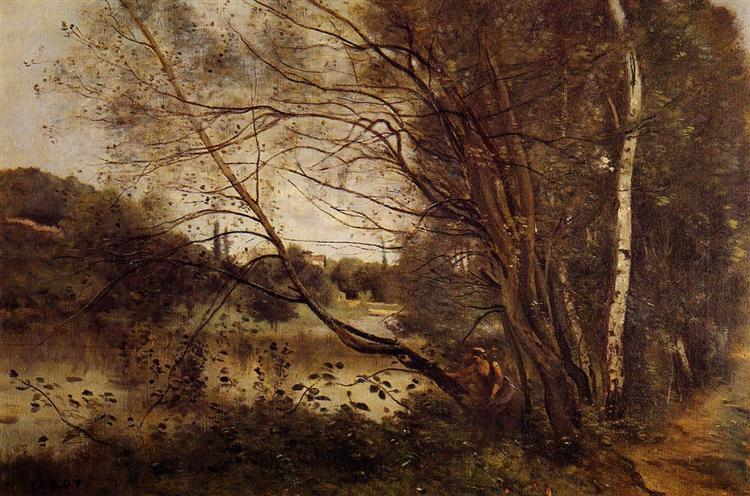 Пруд у Виль д'Авре со склоненными деревьями, 1873 - Камиль Коро