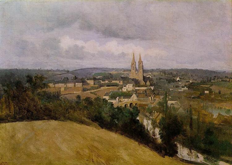 View of Saint Lo with the River Vire in the Foreground, c.1850 - c.1855 - Jean-Baptiste Camille Corot