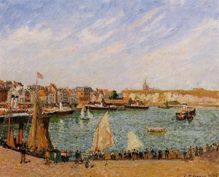 Afternoon, Sun, the Inner Harbor, Dieppe, 1902 - Камиль Писсарро